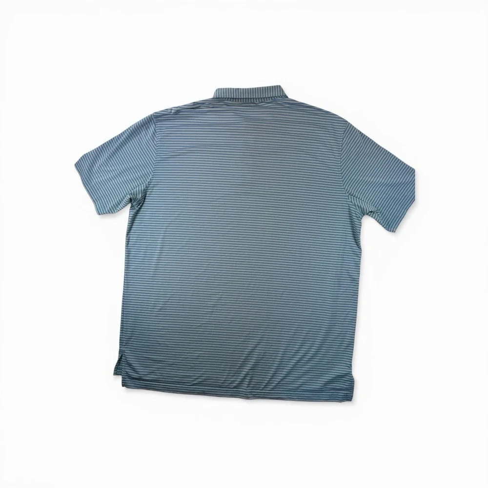 Peter Millar Polo Shirt Mens 2XL XXL Southern Comfort Grey Blue Striped